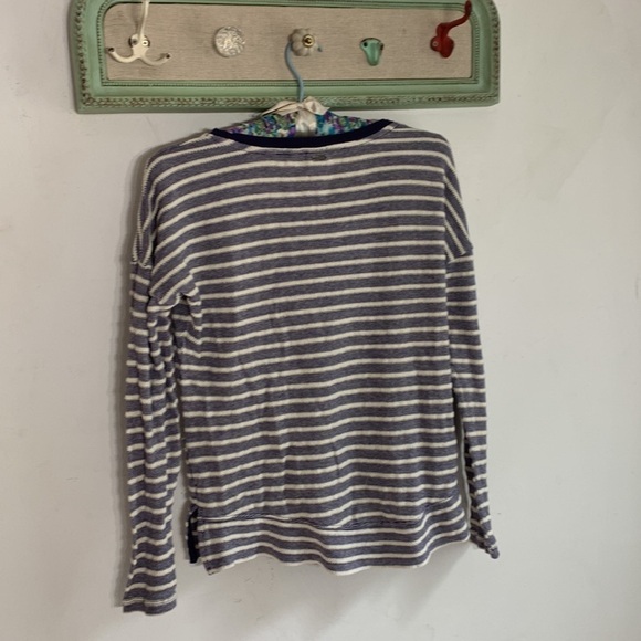 Roxy long sleeve striped casual beach knit long sleeve shirt small violet ivory - Picture 6 of 7